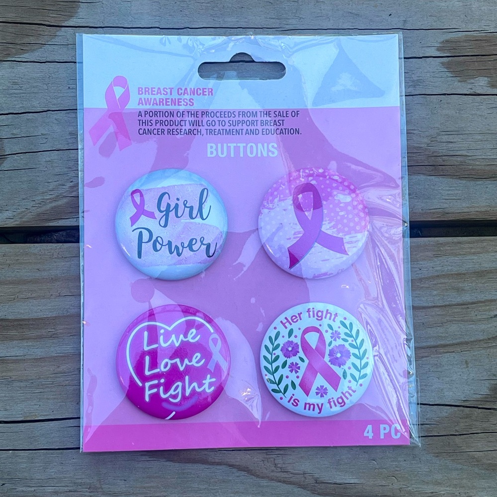 Breast cancer awareness buttons